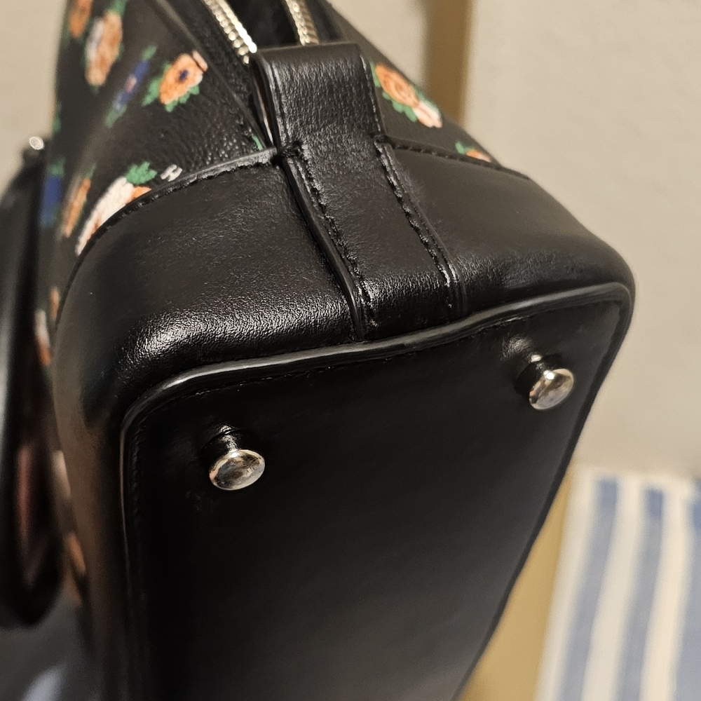 Coach Black Satchel with Floral Design Mini - Picture 4 of 7